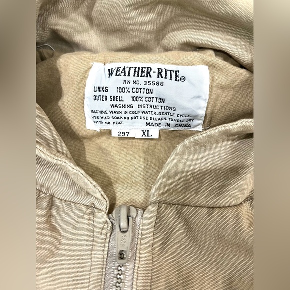 Weather-Rite Tan XL Cotton Tan Fishing Full Zip Vest with Hidden Zipup Hoodie - Picture 7 of 9